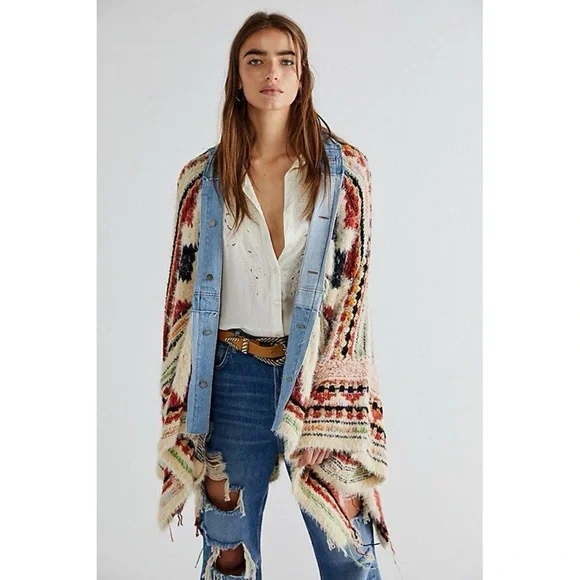 Free People Colorful Knit Poncho - Picture 2 of 6